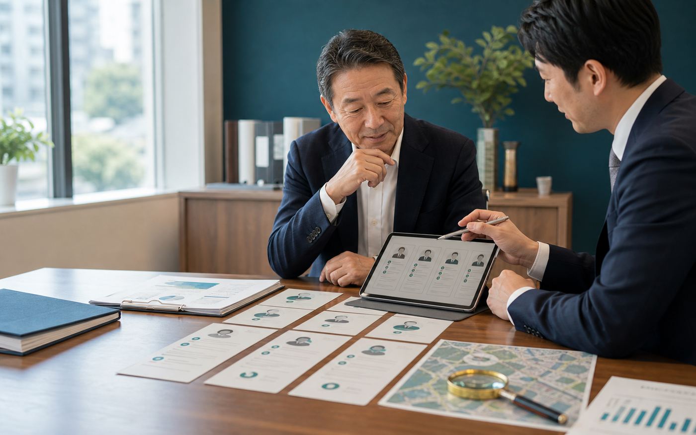 松戸・東葛の会社売却相談で費用条件を確認する経営者とアドバイザー